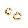 Oolo London Women's Small Crinkle Hoop In Gold Brass
