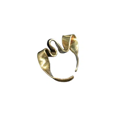 Oolo London Women's The Ribbon Ring In Gold Brass