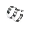 Oolo London Women's Windy Blustery Day Large Hammered Hoops In Silver