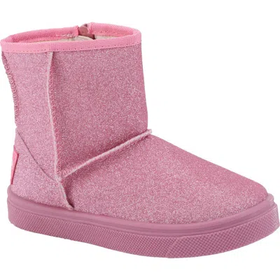 Oomphies Kids' Frost Glitter Faux Fur Lined Boot In Pink
