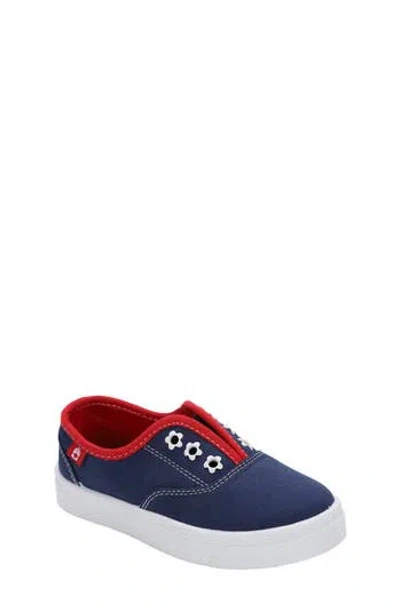 Oomphies Kids' Robin Slip-on Sneaker In Navy/red