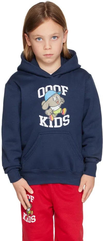Ooof Ssense Exclusive Kids Navy Printed Hoodie