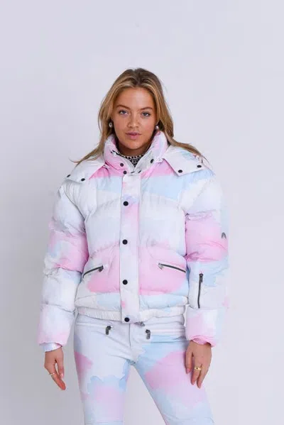 Oosc Chic Puffer Jacket Watercolour In Multi