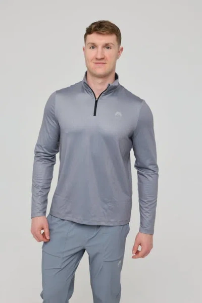 Oosc Elite Activewear 1/4 Zip Top In Gray