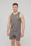 Oosc Elite Activewear Tank Khaki In Brown
