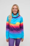 Oosc High Neck Baselayer Top Mambo Sunset In Multi