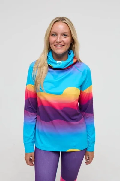 Oosc High Neck Baselayer Top Mambo Sunset In Multi