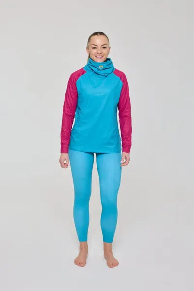 Oosc High Neck Baselayer Top In Blue