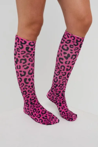Oosc Hotel California Pink Leopard Print / Snowboard Sock In Multi