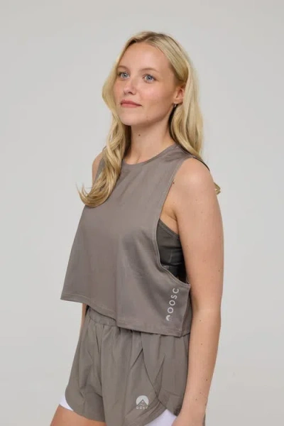 Oosc Infinite Cropped Tank Top In Gray
