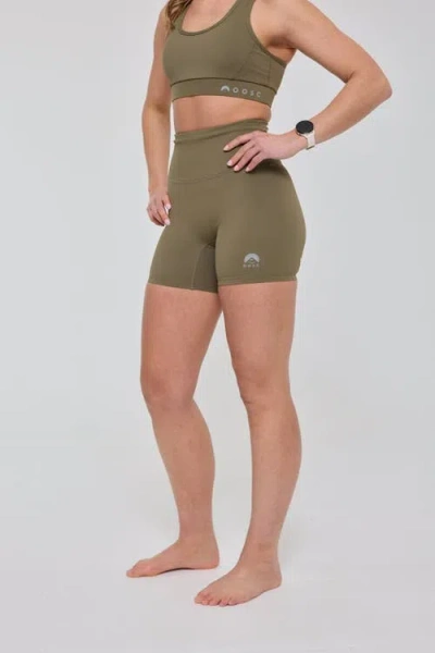 Oosc Infinite High Waisted Shorts In Brown