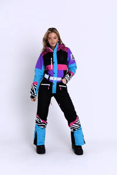 Oosc Ski Suit In Pink Leopard Print
