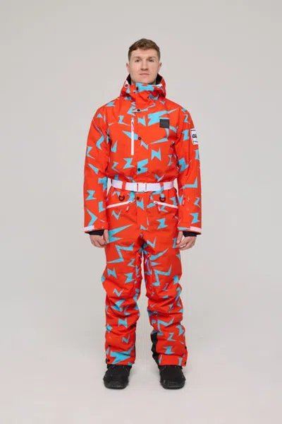 Oosc Starman Ski Suit Men's In Red With Blue Patterns At Nordstrom, Size X-small In Multi