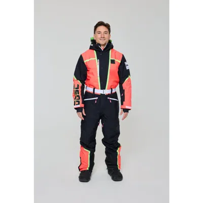 Oosc Sultans Of Swing Ski Suit Men's In Black And Neon Orange At Nordstrom, Size X-small In Multi