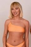 Oosc Tangerine Squeeze Cold Shoulder Bikini Top