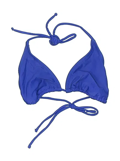 Pre-owned Op Swimsuit T Blue Solid Pattern Swimwear