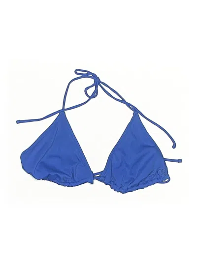 Pre-owned Op Swimsuit T Blue Solid Pattern Swimwear