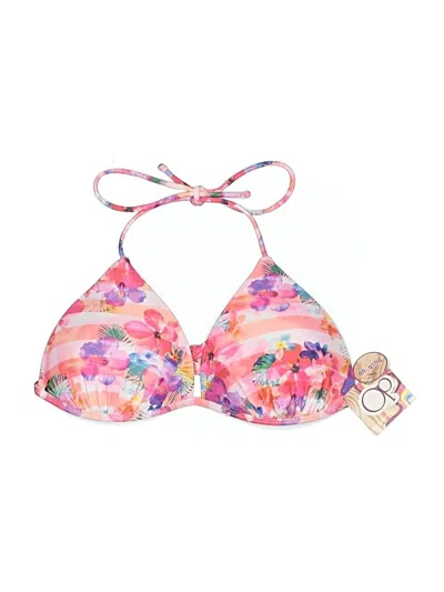 Pre-owned Op Swimsuit T Pink Floral Pattern Swimwear