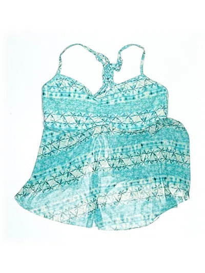 Pre-owned Op Swimsuit T Teal Print Pattern Swimwear
