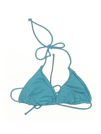 Pre-owned Op Swimsuit T Teal Solid Pattern Swimwear In Blue