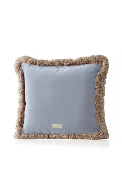 Opala Home Daisy Taupe Fringe Cloudy Blue In Multi