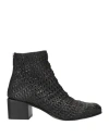 Open Closed  Shoes Open Closed Shoes Woman Ankle Boots Black Size 11 Leather In Black