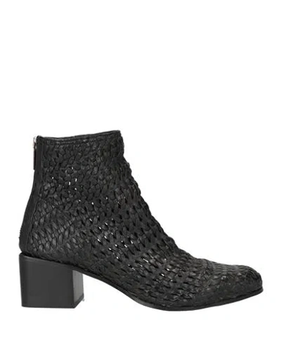 Open Closed  Shoes Open Closed Shoes Woman Ankle Boots Black Size 11 Leather