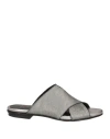 Open Closed  Shoes Open Closed Shoes Woman Sandals Grey Size 8 Leather In Grey