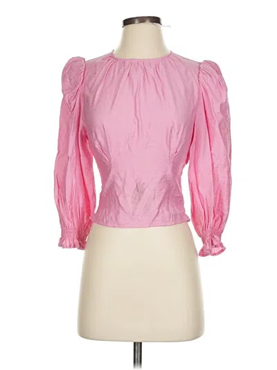 Pre-owned Open Edit 3/4 Sleeve Blouse In Pink