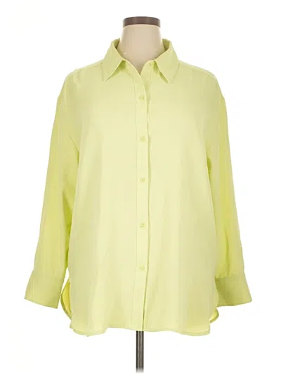 Pre-owned Open Edit 3/4 Sleeve Blouse In Yellow