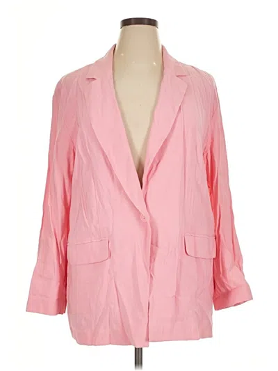 Pre-owned Open Edit 3/4 Sleeve Button Down Shirt In Pink