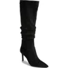 Open Edit Ariana Pointed Toe Knee High Boot In Black