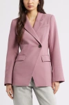 Open Edit Asymmetric Fitted Blazer In Purple