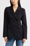 Open Edit Asymmetric Fitted Blazer In Black
