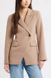 Open Edit Asymmetric Fitted Blazer In Brown