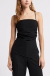 Open Edit Asymmetric Sleeveless Top In Black