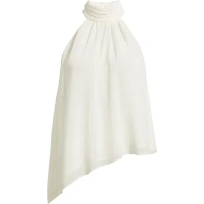 Open Edit Asymmetric Woven Top In White