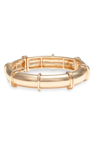 Open Edit Bamboo Link Stretch Bracelet In Gold