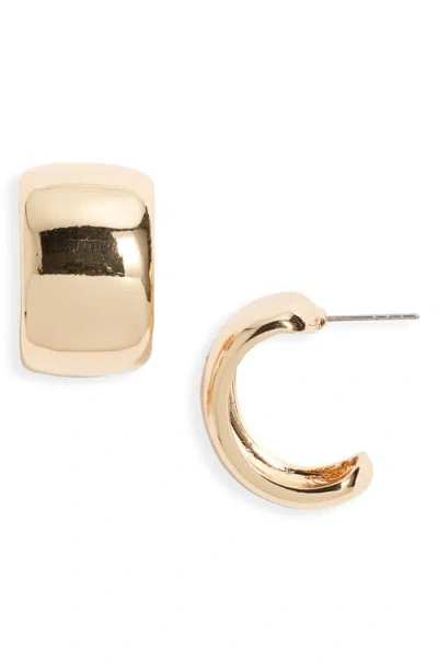 Open Edit Band Huggie Hoop Earrings In Gold