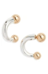 Open Edit Barbell Ear Jackets In Silver