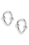 Open Edit Bead Accent Open Earrings In Pink