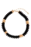 Open Edit Beaded Collar Necklace In Black