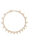 Open Edit Beaded Orb Station Necklace In Gold