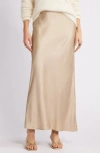 Open Edit Bias Cut Maxi Skirt In Beige Hummus