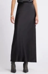 Open Edit Bias Cut Maxi Skirt In Black