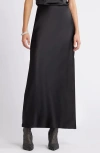 Open Edit Bias Cut Maxi Skirt In Black