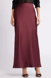 Open Edit Bias Cut Maxi Skirt In Burgundy Field
