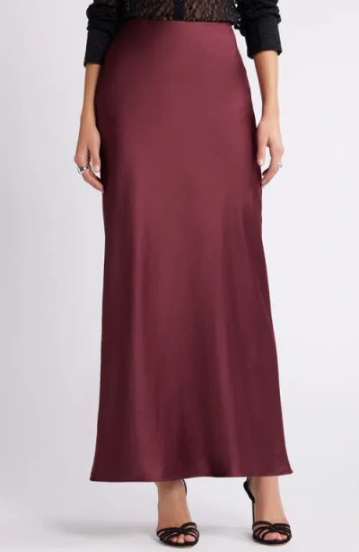 Open Edit Bias Cut Maxi Skirt In Burgundy Field