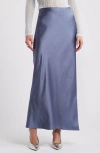 Open Edit Bias Cut Maxi Skirt In Grey Folkstone