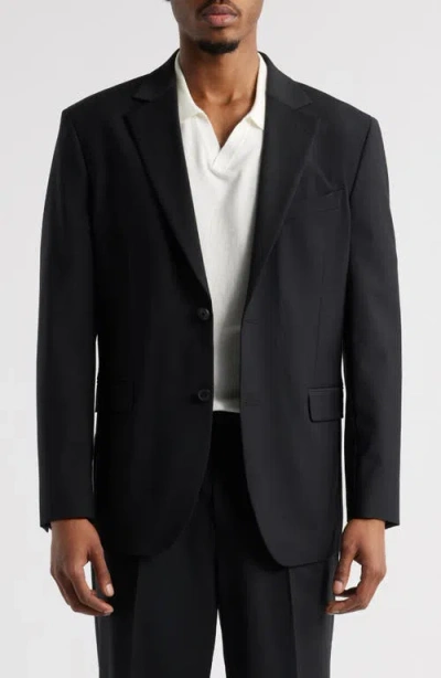Open Edit Black Stretch Wool Blend Sport Coat